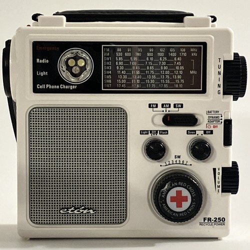Radio Eton FR-250 AM/FM/onda corta DX con luce/sirena/manovella bianca funzionante - Foto 3 di 18