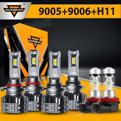 6x AUXBEAM 9005 9006 H11 Canbus LED Headlight Fog Bulb for Toyota RAV4 2006-2012