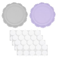 Wax Seal Silicone Pad, 2 Pack Wax Seal Pads with 40 Adhesive Dots, Purple Gray