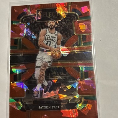 JASON TATUM 2023/24 SELECT RED CRACKED ICE CONCOURSE LEVEL PRIZM CARD. CELTICS.