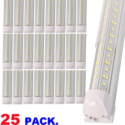 25 Pack T8 8ft Led Tube Light Bulbs 144w 8Foot Linkable Led Shop Light Fixtures