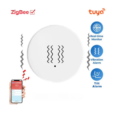 Tuya Zigbee Vibrationssensor & Neigung Smart App Steuerung für Alexa/Google