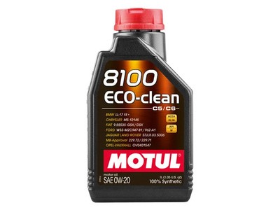 Engine Oil, MOTUL 8100 ECO-clean, 0W-20 Synthetic, 1 Liter - Motul - Pack of 2
