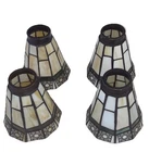 Vintage Set Of 4 Tiffany Style Stained Glass Light Shades