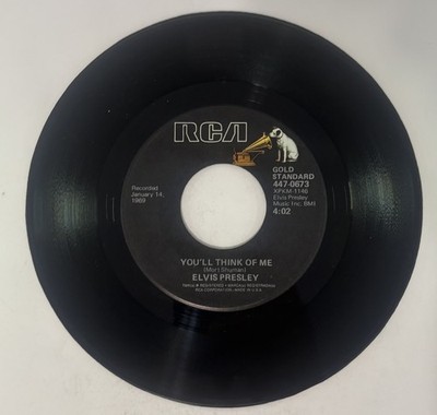 Elvis Presley Suspicious Minds/You ll Be think Of Me 7  45 Vinyl RCA