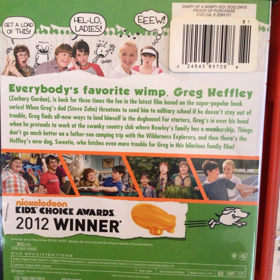 Diary of a Wimpy Kid DVD 2 movies - Rodrick Rules + Dog Days NOT TESTED - Image 3 of 4