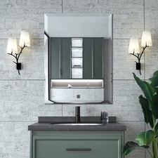 Beveled Mirror, Wall Mirror 24" x 32", Frameless Rectangle Bathroom Vanity Mi...