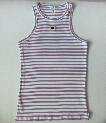 10DAYS Damen Top Ripp gestreift Gr. L Logo Racerback
