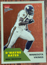 2002 FLEER PLATINUM FOOTBALL D'WAYNE BATES SERIAL #003/100-CARD #11-AGT350