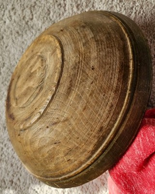 BEAUTIFUL WOOD BEEHIVE BOWL ORIGINAL BLUE PAINT ARTWORK 18th 19th C AAFA