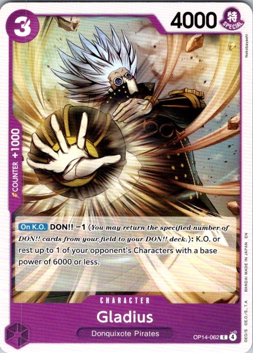 GLADIUS OP14-062 C ONE PIECE NM OP14 NEKOBAYASHI../