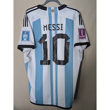Argentina 2022 Home Lionel Messi Jersey World Cup Fully Patched Men's XL