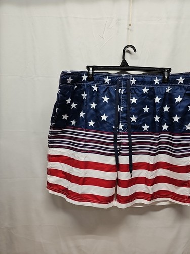 NEW Swim Trunks Board Shorts 3XL 48-50 American Flag Patriotic Lined Star Stripe - Picture 2 of 11