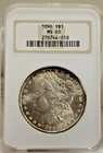 1896 US Morgan Silver $1 MS65 NGC Old Soap Bar Slab