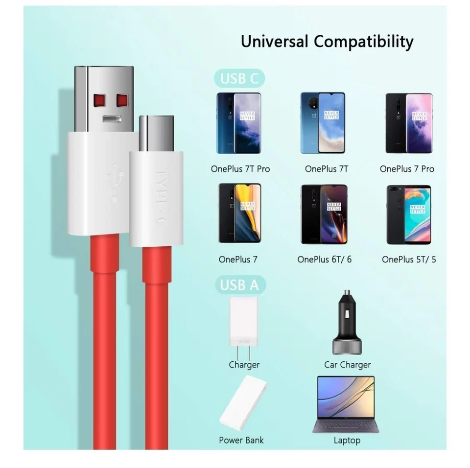 2 Pack 80W SuperVOOC Charging Cable 2-Pack OnePlus 6FT USB Type-C - Image 2 of 4