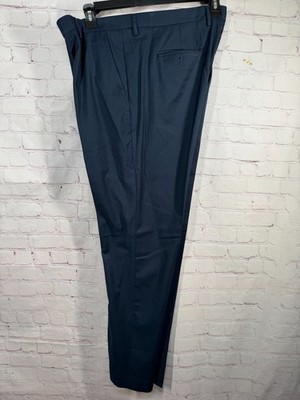 New PERRY ELLIS Mens Navy Blue SLIM FIT STRETCH Business Suit Dress Pants 38x32