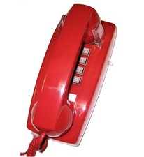 NEW Cortelco 2554-V-RD ITT 255447VBA20M Standard Phone - Red 1 x Line Hearing