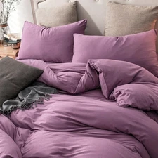 Soft Jersey Cotton Duvet Cover Set  Pillow Shams Queen King Bedding Set PURE ERA