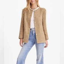 Express jacket women  s Gold Metallic Tweed Blazer Novelty Buttons/Small