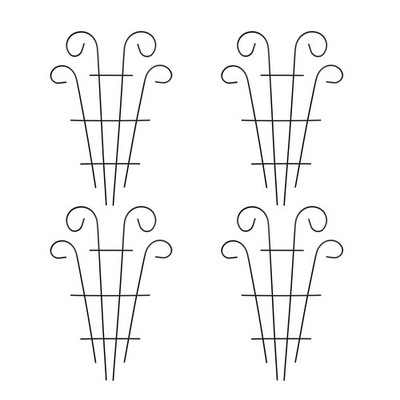4 Pack 16'' Black Plant Wave Shape Trellis for Potted Climbing Plants Indoor,...