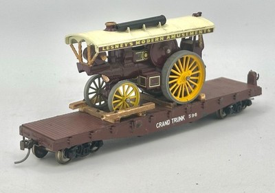 HO Scale Flatcar Traction Engine Load ( Lesney's Modern Amusements),  All Metal