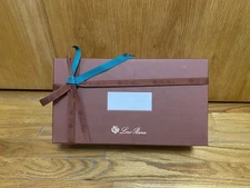 Loro Piana Empty Gift Storage Box with Tissue Papers & Ribbon Red 13.5 x 7.5 x 5