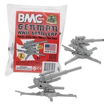 BMC Classic WW2 German 88mm Artillery - 2pc Plastic Army Men Accessories Gray