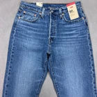 Levis 501 Jeans Women 29x30 Blue Button Fly High Rise Denim Pant Faded Stretch
