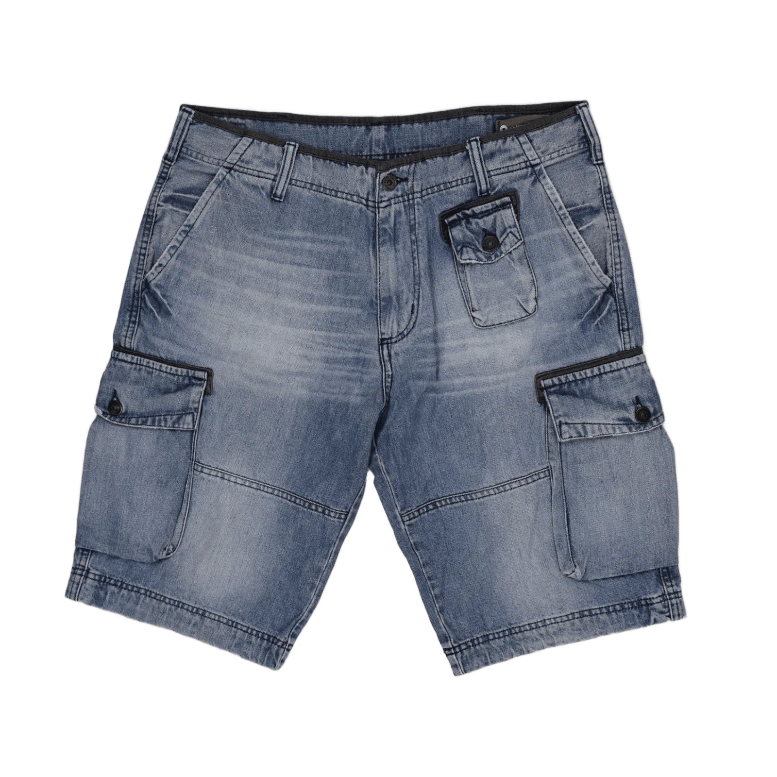 Sickonineteen Men's Blue Multiple Pockets Regular Denim Casual Shorts Size 34