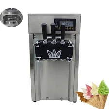 3 Flavors Countertop Soft Ice Cream Maker Soft Ice Cream Mahcine 16-18L/H 110V