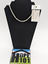 Freshwater pearl wedding bridal 16" necklace and earring set