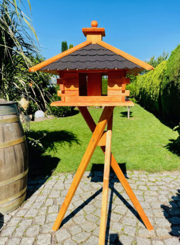 DARLUX Rechteckiges Vogelfutterhaus XL Futterstelle Vogelhaus Rot/ Grün/ Schwarz - Bild 7 von 7