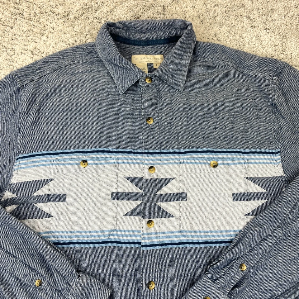 VTG Territory Ahead Shirt Mens Large Flannel Aztec Geometric Southwestern GUC - Image 3 of 4