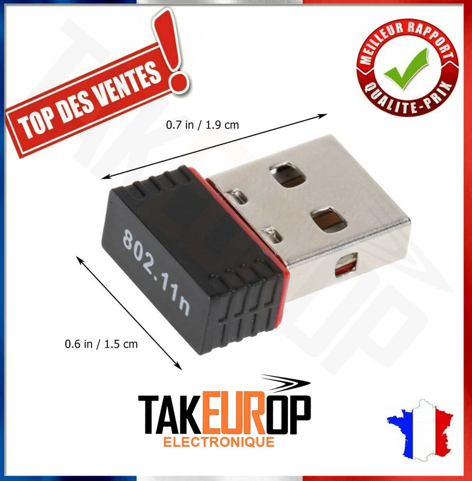 MINI CLE WIFI USB Adaptateur Sans Fil Dongle Réseau Wireless 802.11n/g/ NEUVE - Photo 2/4