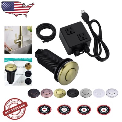 UL Certified Brushed Gold Air Switch Kit for Garbage Disposals - Easy Install