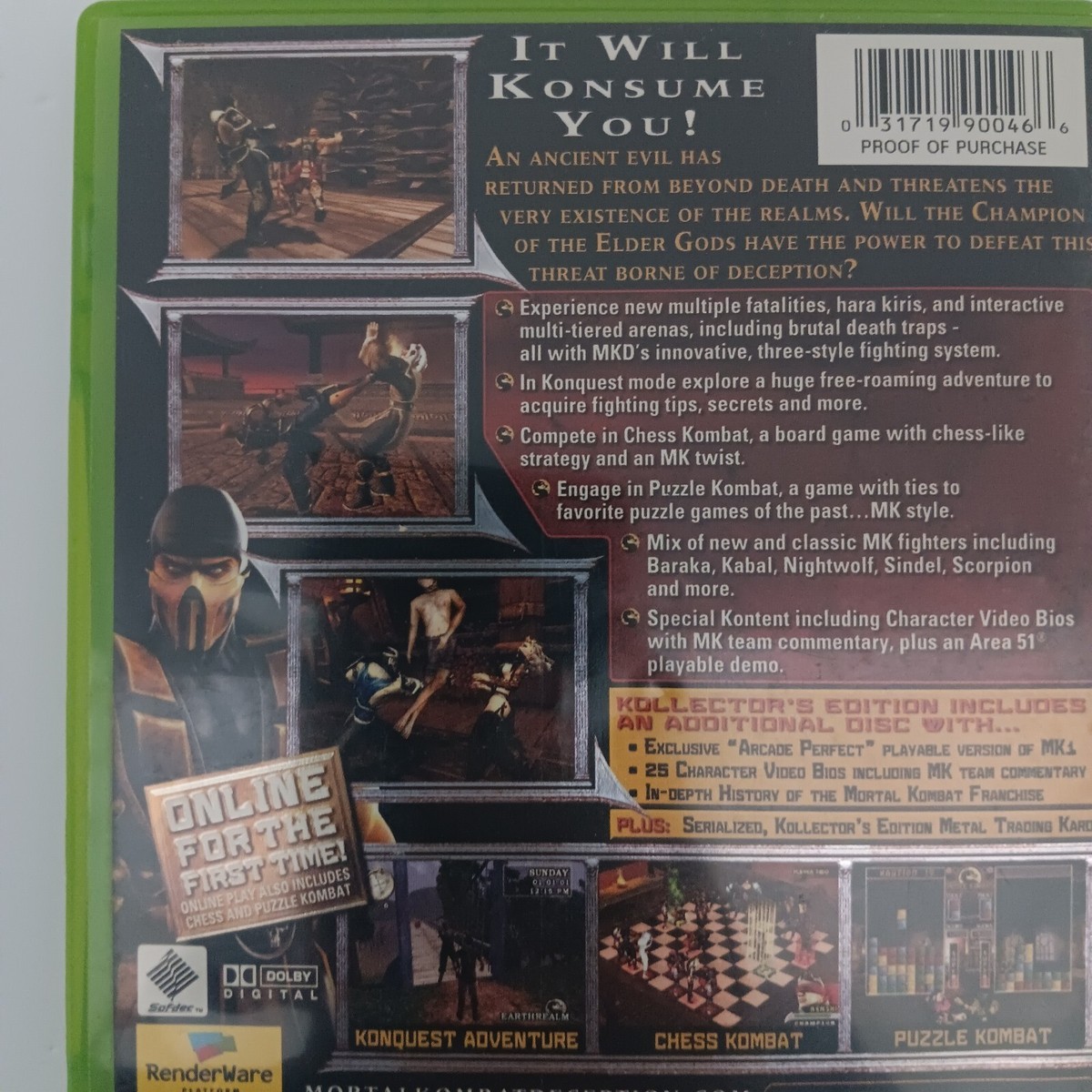 XBOX Mortal Kombat: Deception Kollector's Edition Scorpion