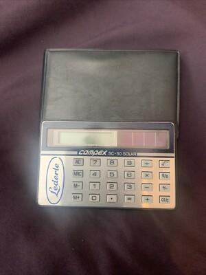 Lederle Compex SC-50 Solar Calculator With Case Tested & Works Ships Fast