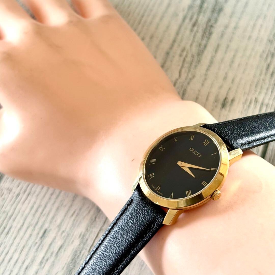 GUCCI Watch 2200M Black Gold Used From Japan Check description | eBay