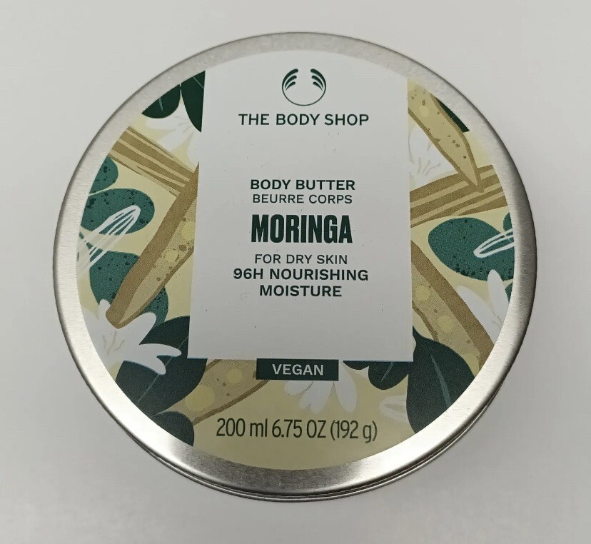 The Body Shop Moringa Body Butter For Dry Skin 96Hr Nourishing Moisture, 6.75 oz