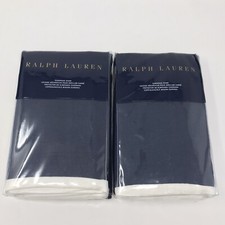 Ralph Lauren Blanc Bleu Branford EURO SHAMS Set of 2 100 Linen 26"x26"