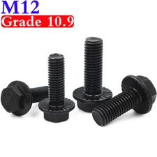 M12 High Tensile 10.9 Alloy Steel Serrated Hex Washer Head Flange Screws Bolts