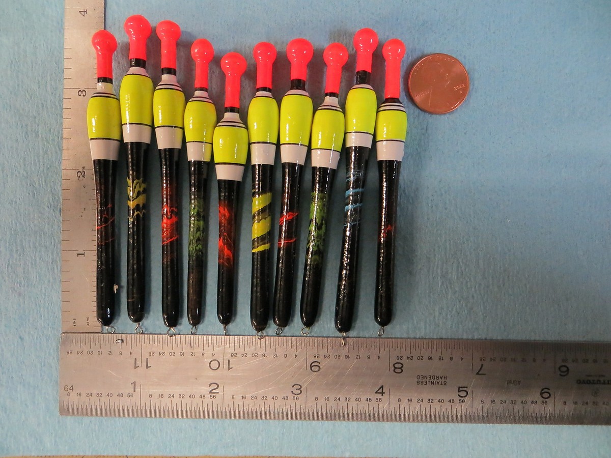 10 Galleggianti In Legno Per Pesca Sul Ghiaccio - Bobber No Freeze Up B143 - Foto 4