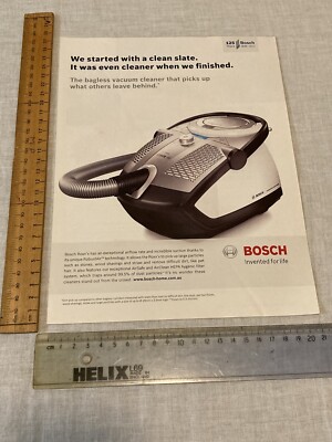 Magazine Print AD ~ 1 Page Bosch Roxx x Bagless Vacuum Cleaner Art Decor 2011