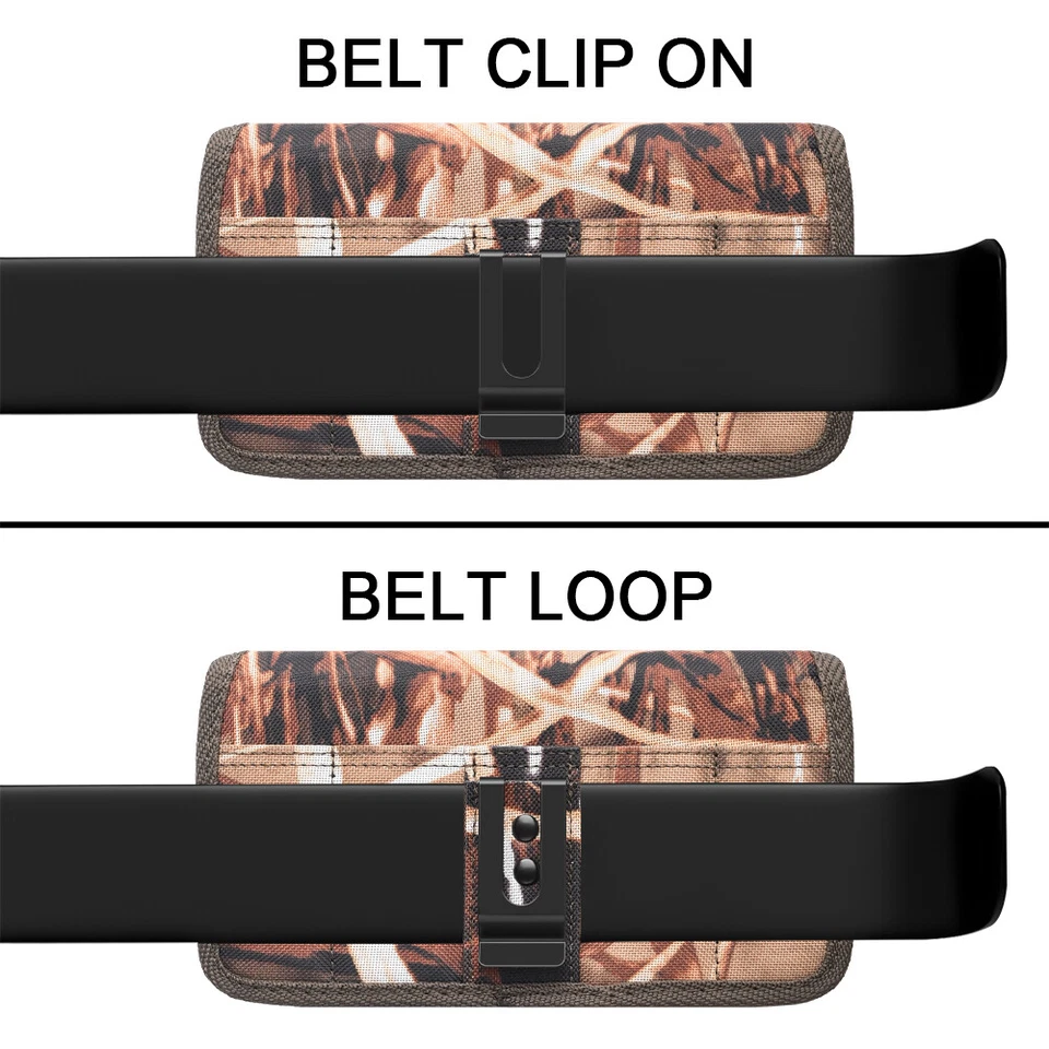 #DE104 7" CUBE RUGGED NYLON POUCH METAL BELT CLIP LOOP IN CAMO CELL PHONE CASE - Image 3 of 4