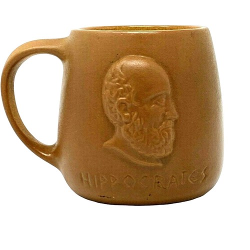 Hippocrates Father of Medicine Coffee Cup Ceramic Mug 460 - 375 BC Brown
