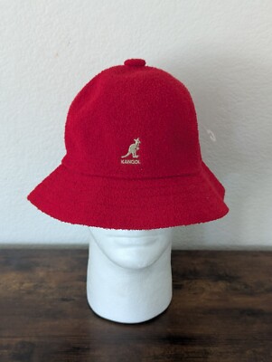Kangol Bucket Hat Size Large Red Bermuda Casual Hip Hop 80s 90s Streetwear NYC