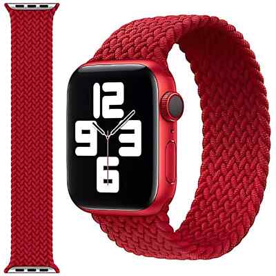 Original Apple Braided Geflochtenes Solo Loop Armband 44/45/46/49 mm Rot