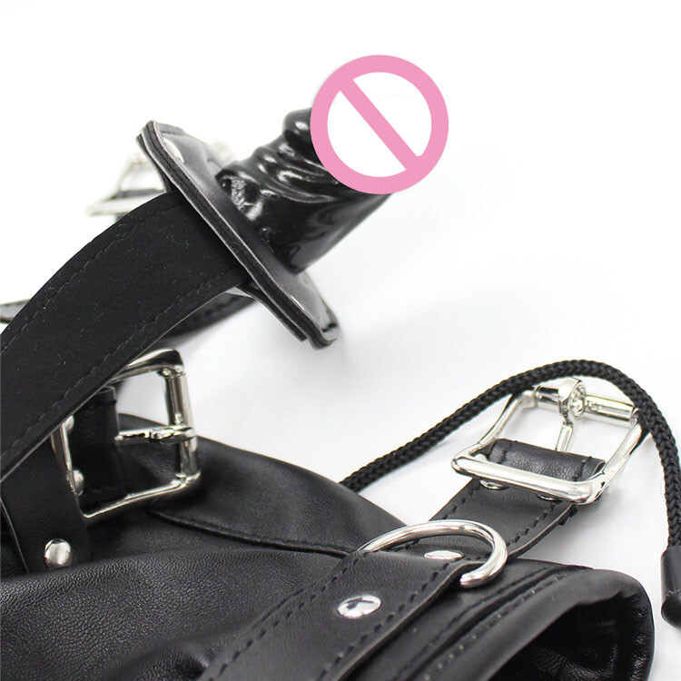 Hood Head Harness Mask Sensory Deprivation Adult Games Bondage Mouth Gag BDSM US