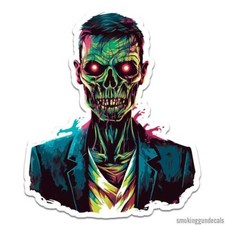 Zombie Skeleton Undead, Vinyl Decal Sticker, Indoor Outdoor, 3 Sizes, 12054