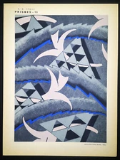 1930,ORIGINAL ÉMILE-ALAIN SÊGUY RARE ART NOUVEAU HANDCOLOR POCHOIR PRISMES UV6